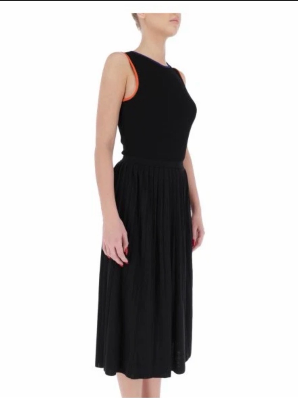 HUGO BOSS FLOLI NEON TRIM KNIT
MIDI FIT & FLARE DRESS sz M
